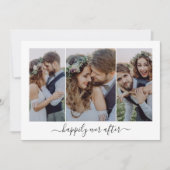 Gelukkig ooit na script drieluik foto bruiloft bedankkaart (Voorkant)