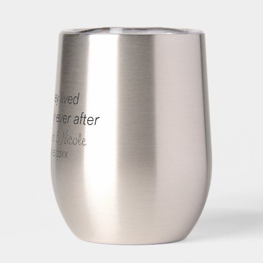 Gelukkig ooit na Stemless Thermische Wijn Tumbler (Achterkant)