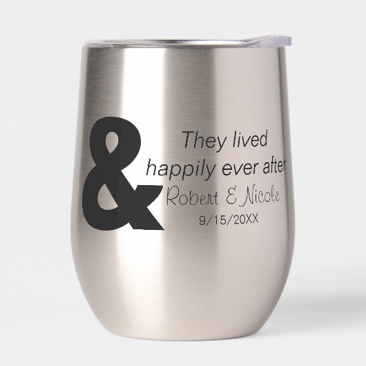 Gelukkig ooit na Stemless Thermische Wijn Tumbler (Links)