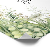 Gelukkig ooit na stoffige salie bruiloft receptie poster (Hoek)