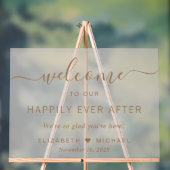 Gelukkig ooit na Taupe bruiloft welkom Acryl Bord (Neutraal)