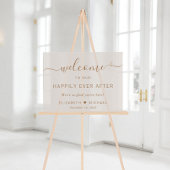Gelukkig ooit na Taupe bruiloft welkom Acryl Bord