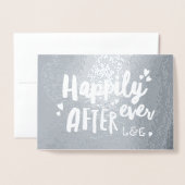 Gelukkig ooit na trouwfelicitaties. folie kaarten (Voorkant met envelop)