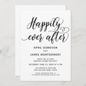 Gelukkig ooit na typografie bruiloft uitnodiging (Voorkant / Achterkant)