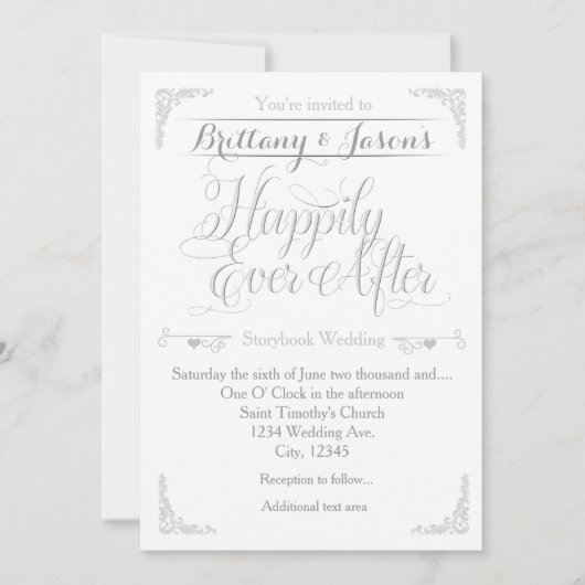 Gelukkig ooit na verhalenboek bruiloft uitnodiging (Voorkant)