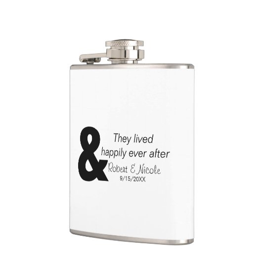 Gelukkig ooit na vinyl verpakte kolf heupfles (Links)