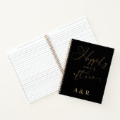 Gelukkig ooit na Wedding Planner Gold Monogram Notitieboek (Binnen)