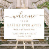 Gelukkig ooit na witgouden bruiloft welkom acryl bord