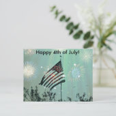 Gelukkig op 4 juli! briefkaart (Staand voorkant)
