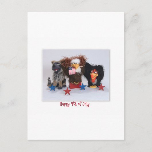 Gelukkig op 4 juli!!!! briefkaart (Voorkant)