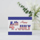 Gelukkig op 4 juli. Briefkaarten voor patriottisch (Staand voorkant)