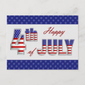 Gelukkig op 4 juli. Briefkaarten voor patriottisch (Voorkant)
