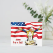 Gelukkig op 4 juli.  Briefkaarten voor pop-upontwe (Staand voorkant)