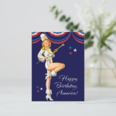 Gelukkig op 4 juli.  Briefkaarten voor pop-upontwe (Staand voorkant)