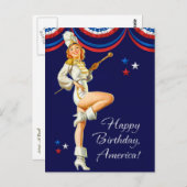 Gelukkig op 4 juli.  Briefkaarten voor pop-upontwe (Voorkant / Achterkant)