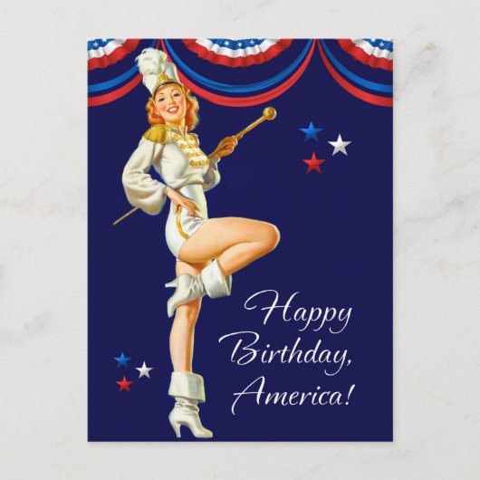 Gelukkig op 4 juli.  Briefkaarten voor pop-upontwe (Voorkant)