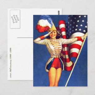 Gelukkig op 4 juli.  Briefkaarten voor pop-upontwe