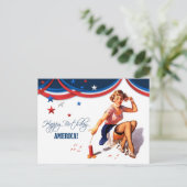 Gelukkig op 4 juli. Briefkaarten voor pop-upontwe (Staand voorkant)