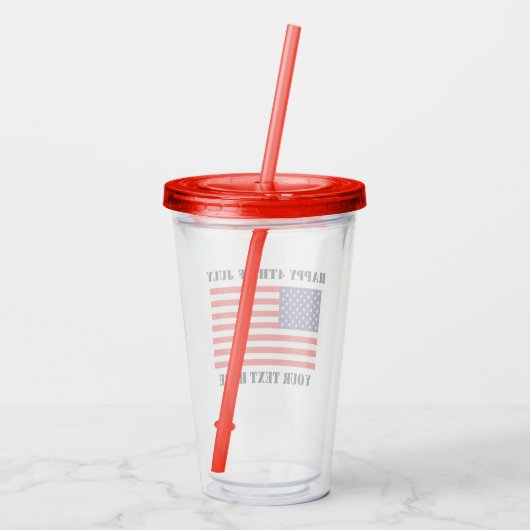 Gelukkig op 4 juli de patriottische Amerikaanse vl Acryl Drinkbeker (Achterkant)
