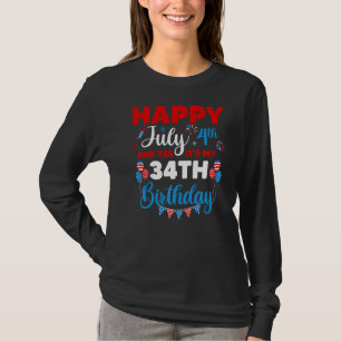 Gelukkig op 4 juli en ja het is mijn 34e verjaarda t-shirt