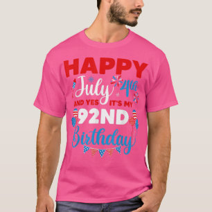 Gelukkig op 4 juli en ja het is mijn 92e verjaarda t-shirt