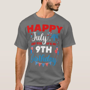 Gelukkig op 4 juli en ja, het is mijn 9de verjaard t-shirt