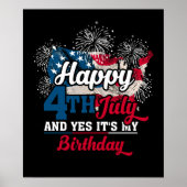 Gelukkig op 4 juli en ja, het is mijn verjaardag poster (Voorkant)