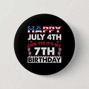 Gelukkig op 4 juli en ja, het is mijn zevende verj ronde button 5,7 cm