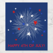 Gelukkig op 4 juli! Etiket bier | Vuurwerk (Enkel label)