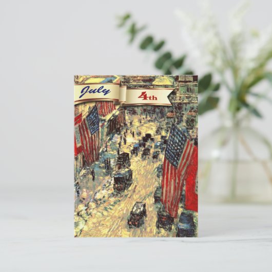 Gelukkig op 4 juli. Fine Art Briefkaart (Staand voorkant)