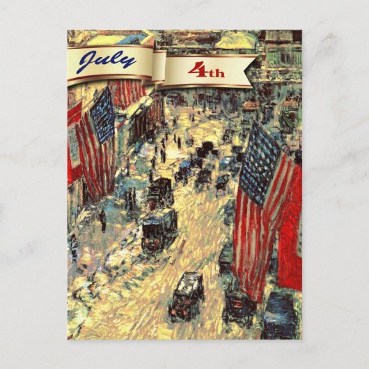 Gelukkig op 4 juli. Fine Art Briefkaart (Voorkant)