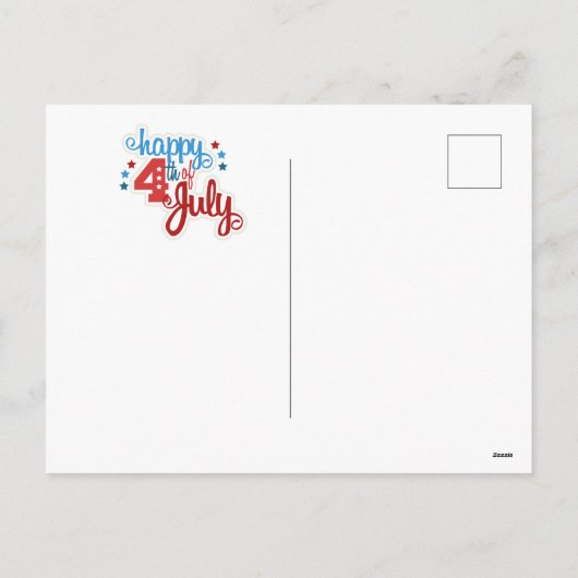 Gelukkig op 4 juli Franse Bulldog Feestdagenkaart (Achterkant)