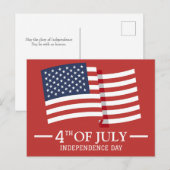 Gelukkig op 4 juli Independence Day Amerikaanse vl Briefkaart (Voorkant / Achterkant)