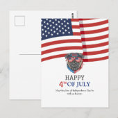 Gelukkig op 4 juli Independence Day Amerikaanse vl Briefkaart (Voorkant / Achterkant)