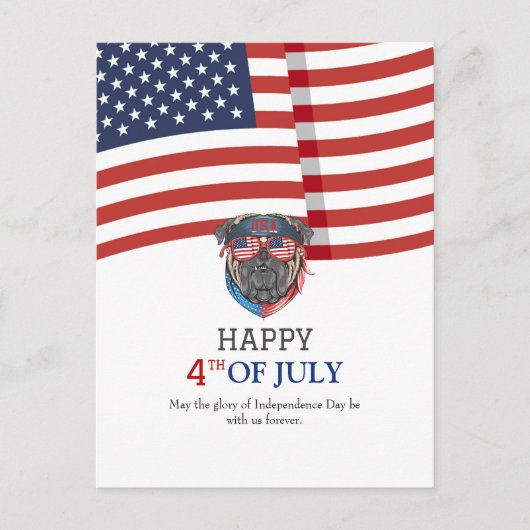 Gelukkig op 4 juli Independence Day Amerikaanse vl Briefkaart (Voorkant)