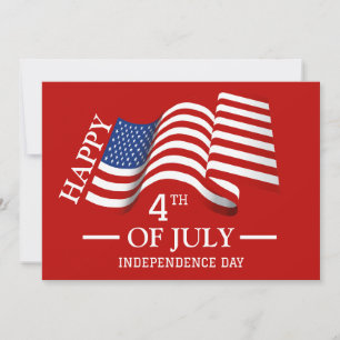 Gelukkig op 4 juli Independence Day Amerikaanse vl Feestdagenkaart