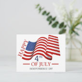 Gelukkig op 4 juli Independence Day Amerikaanse vl Feestdagenkaart (Staand voorkant)