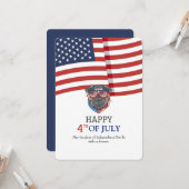 Gelukkig op 4 juli Independence Day Amerikaanse vl Kaart (Voorkant / Achterkant in situ)