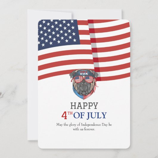 Gelukkig op 4 juli Independence Day Amerikaanse vl Kaart (Voorkant)