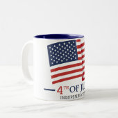 Gelukkig op 4 juli Independence Day Amerikaanse vl Tweekleurige Koffiemok (Voorkant links)