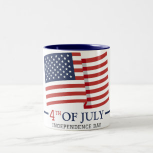Gelukkig op 4 juli Independence Day Amerikaanse vl Tweekleurige Koffiemok