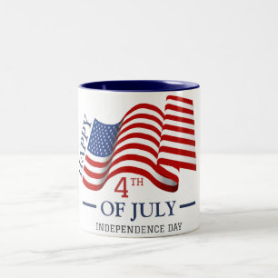 Gelukkig op 4 juli Independence Day Amerikaanse vl Tweekleurige Koffiemok