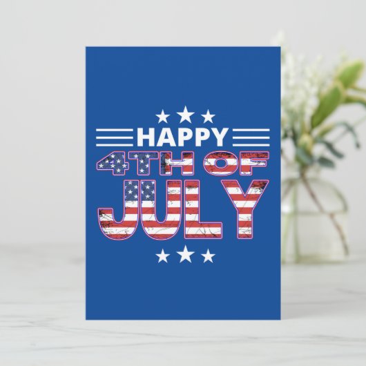 gelukkig op 4 juli kaart (Staand voorkant)