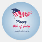 Gelukkig op 4 juli met Amerikaanse vlag Ronde Sticker (Voorkant)