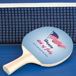 Gelukkig op 4 juli met Amerikaanse vlag Tafeltennisbatje