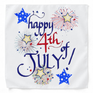 Gelukkig op 4 juli! Met vuurwerk en sterren Bandana