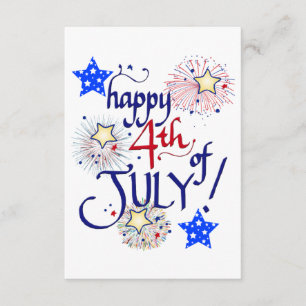 Gelukkig op 4 juli! Met vuurwerk en sterren Informatiekaartje