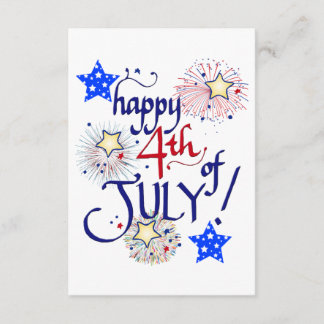 Gelukkig op 4 juli! Met vuurwerk en sterren Informatiekaartje