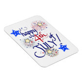 Gelukkig op 4 juli! Met vuurwerk en sterren Magnet Magneet (Rechterzijde)