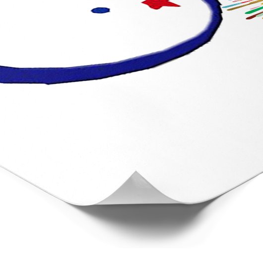 Gelukkig op 4 juli! Met vuurwerk en sterren Poster (Hoek)